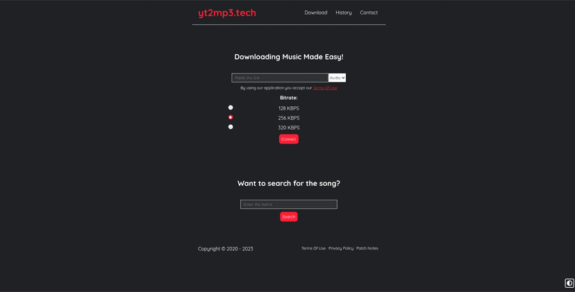 yt2mp3.tech - Web Development Project by Ioannis Lampropoulos